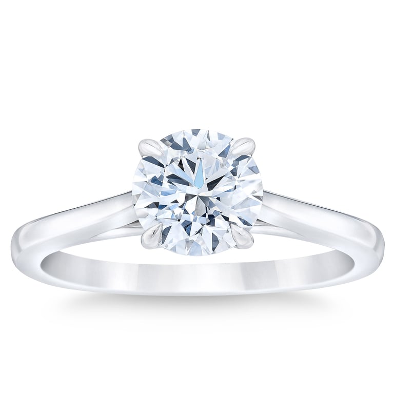 1.03 ct Round Brilliant Platinum Solitaire Ring, VVS2 Clarity, G Color