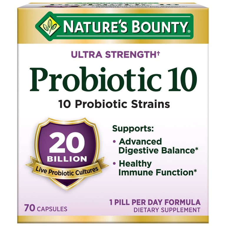 Nature's Bounty Ultra Strength Probiotic 10, Capsules, 70 Count
