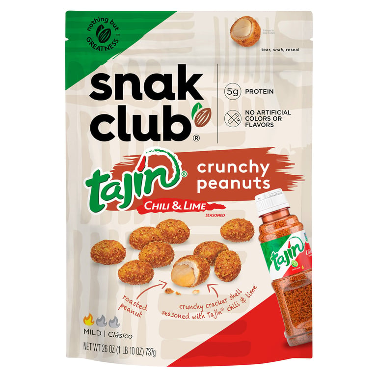 Snak Club Tajin Crunchy Peanuts 26 Ounces