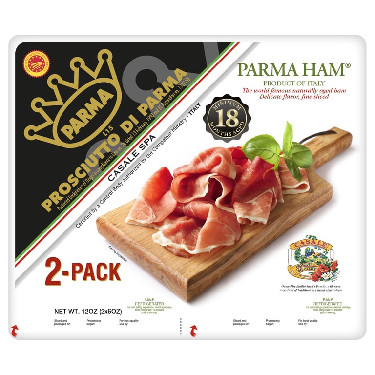 CASALE 18 MONTH AGED PROSCIUTTO DI PARMA 2/6 OUNCE PACKAGES