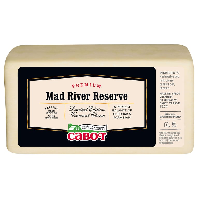 Cabot Mad River Reserve Cheese - Price Per Pound