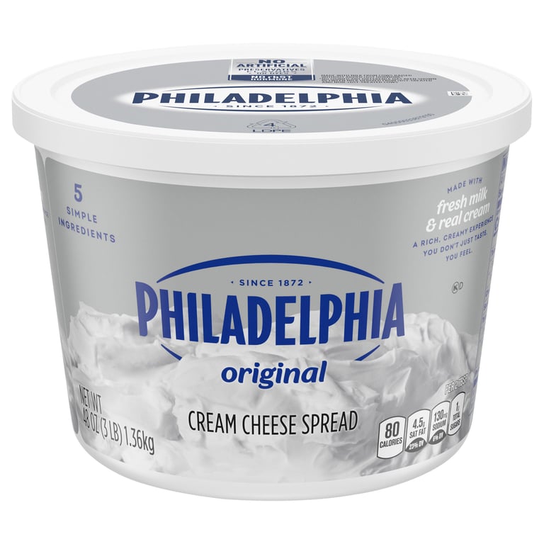 Philadelphia Cream Cheese Spread 3 Pound Tub