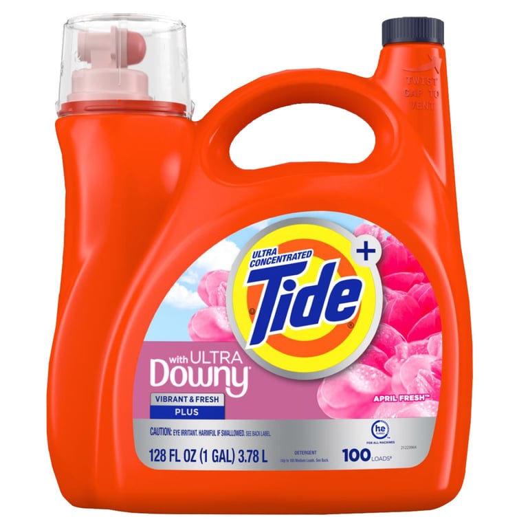 Tide HE with Downy Liquid Detergent 128 Ounce, 100 Loads