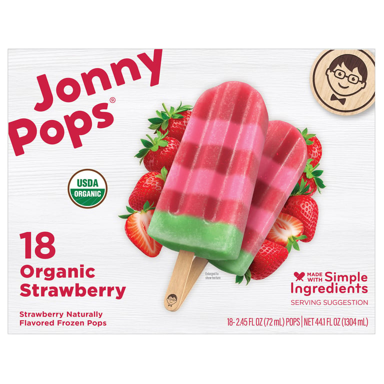 JonnyPops Organic Strawberry Bar 18-Count