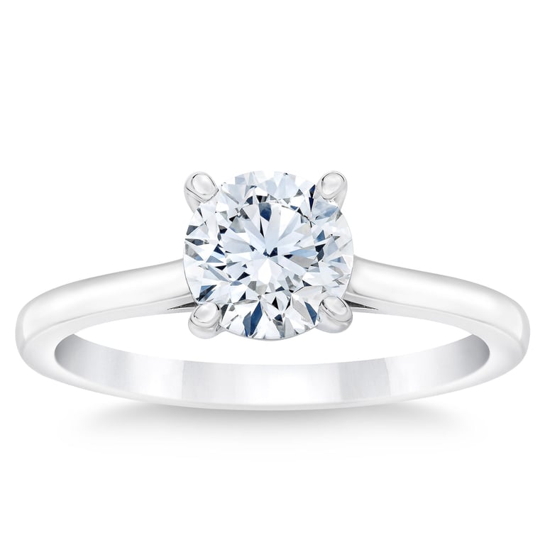1.02 ct Round Brilliant Diamond Solitaire Ring, 14kt White Gold