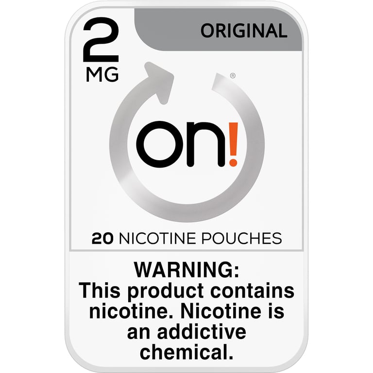 On! Original 2mg Nicotine Pouches, 5-Pack (20 ct per Can)