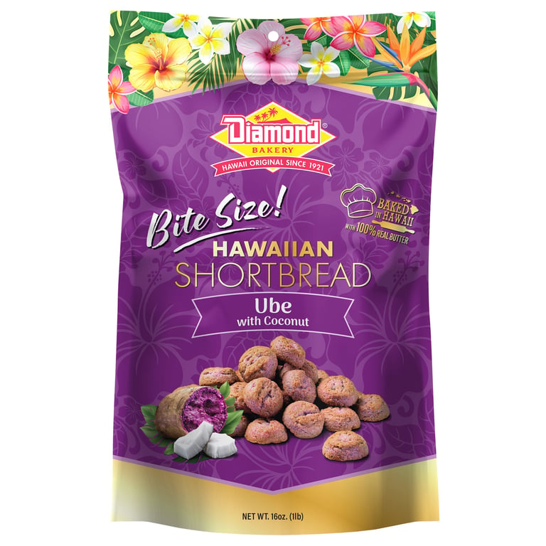 Diamond Bakery Ube with Coconut Hawaiian Shortbread Cookies, 16 oz