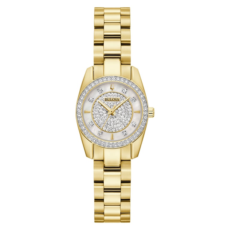 Bulova Crystal Gold Tone Classic Women's Watch