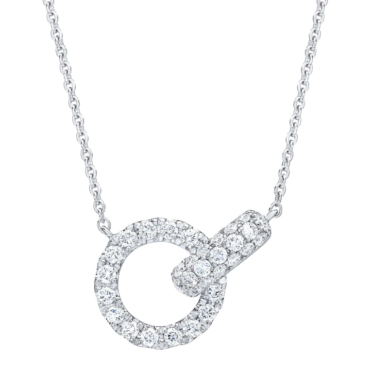 14kt White Gold VS2 I 0.50ctw Round Diamond Necklace