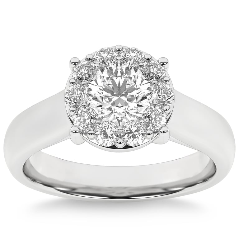 Platinum VS2 I 1.41 CTW Round Diamond Halo Ring