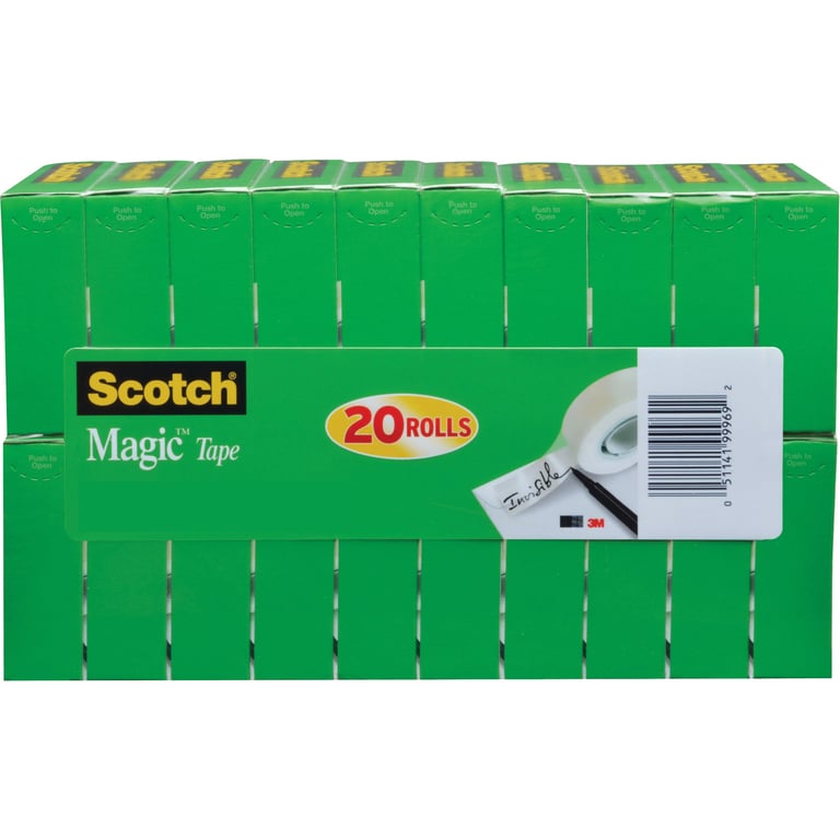 3M Scotch Magic Tape Refill, 0.75" x 1000", 1" Core, 20-Count