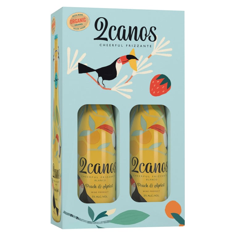 2 Canos Cheerful Frizzante Blanco Peach & Apricot, Spain 2-Pack (2 x 750ml)