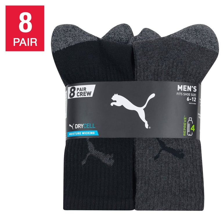 PUMA Men's Crew Sock, 8-Pair