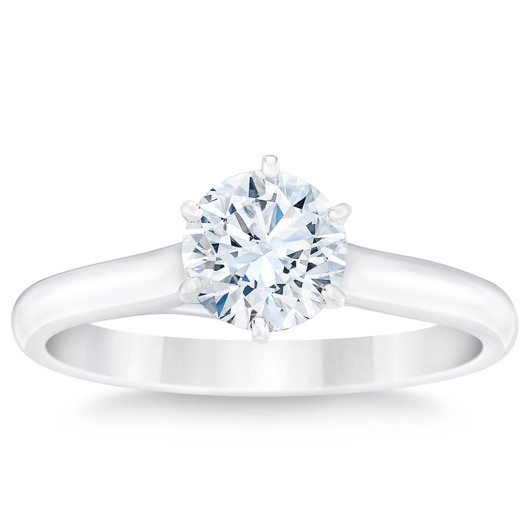 1.01 ct Round Brilliant Platinum Solitaire Ring, VS1 Clarity, D Color Diamond