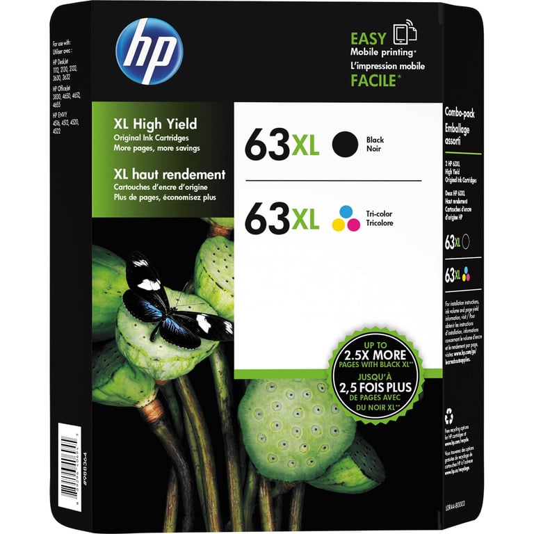 HP 63XL Ink Cartridge Black/Color Combo 2pk