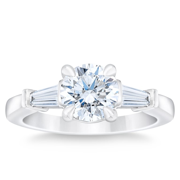 1.72 CTW Round Diamond Platinum Two-Stone Ring, 1.50 CT Center, IF Clarity, H Color