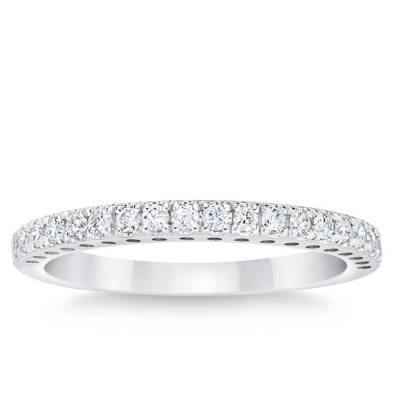 14kt White Gold 0.25 ctw VS2 Clarity, I Color Round Brilliant Diamond Band