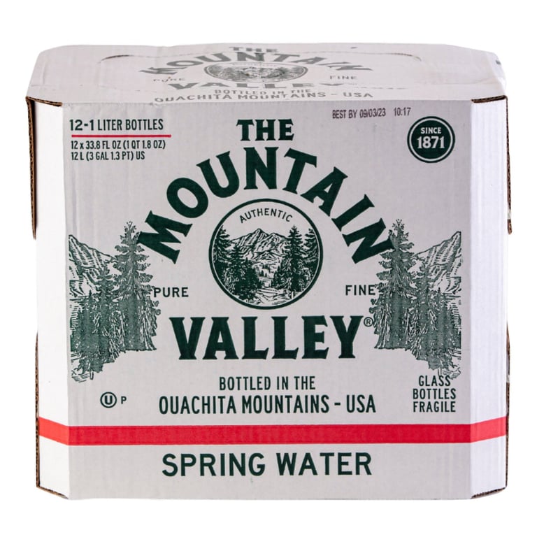 Mountain Valley Spring Water, 12 / 1L Glass Bottles