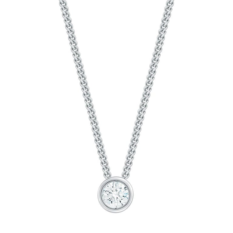 14kt White Gold VS2 I 0.30ct Round Diamond Solitaire Pendant