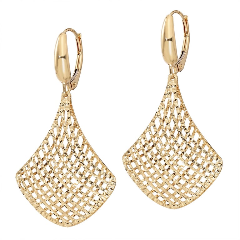 18KT Yellow Gold Dangle Earrings Made in Italy