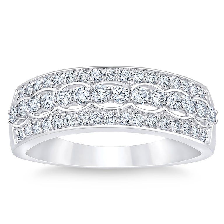14kt White Gold VS2 I 0.50 ctw Round Diamond Band