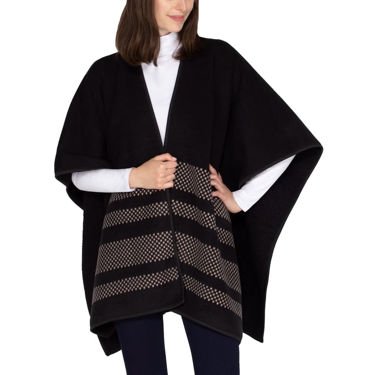 Ike Behar Ladies Fleece-Lined Reversible Wrap