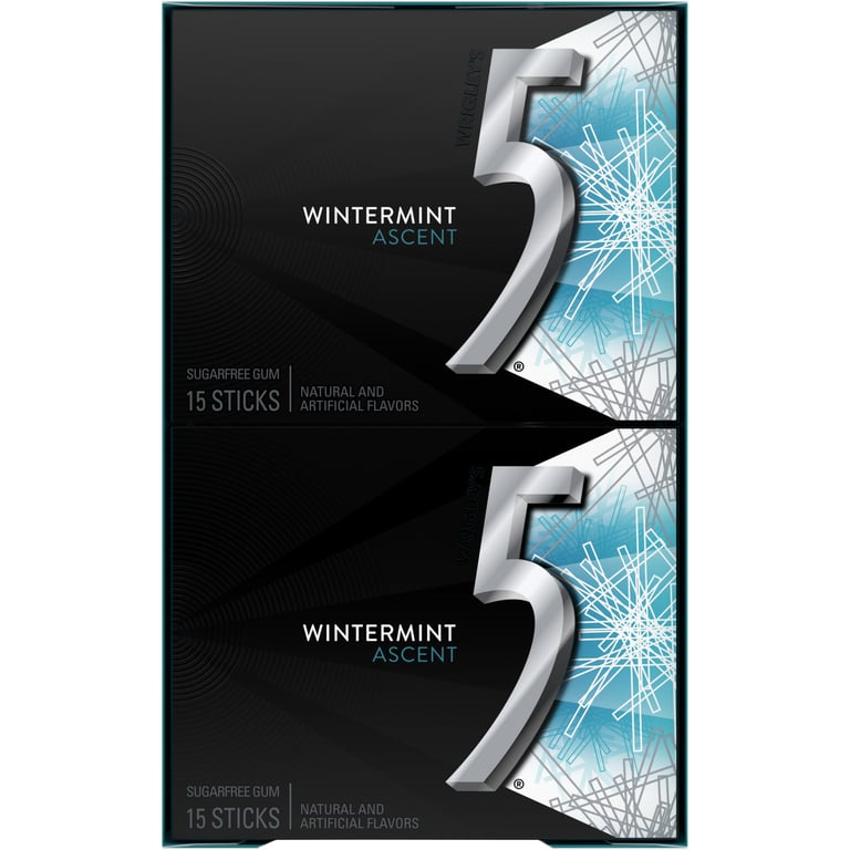 Wrigley's 5 Gum Wintermint Ascent Sugar-Free Chewing Gum, 10 ct / 15 Sticks