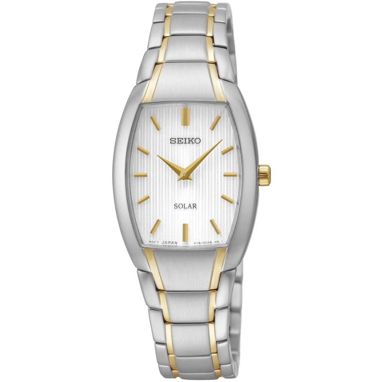 Seiko Solar Ladies Two-Tone Silver Dial Watch