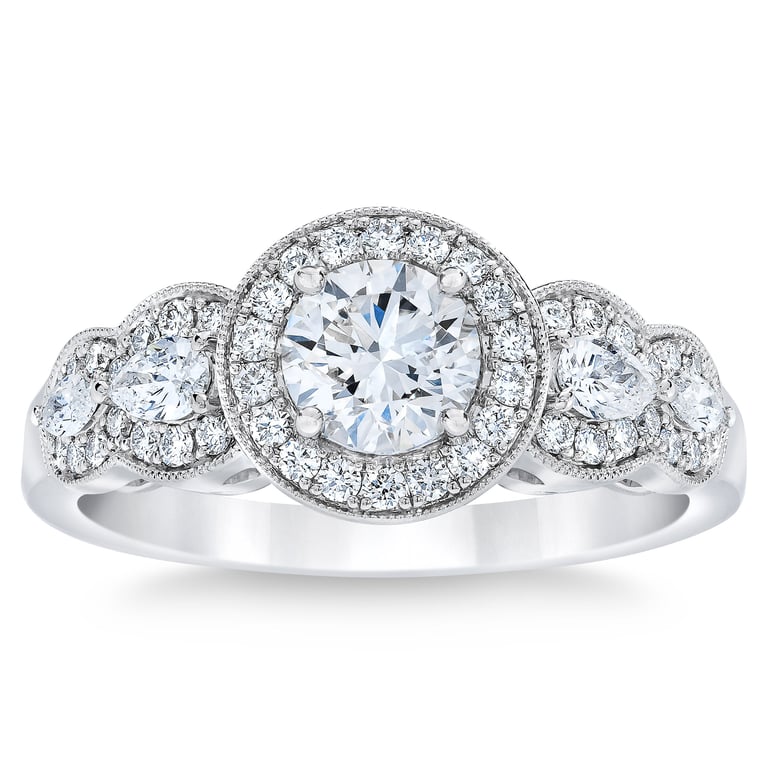 Platinum VS2 I 1.20 ctw Round Diamond Ring (0.70 ct Center)