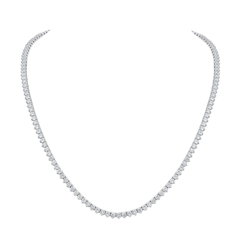 14kt White Gold VS2 G 12 ctw Round Brilliant Diamond Strand Necklace