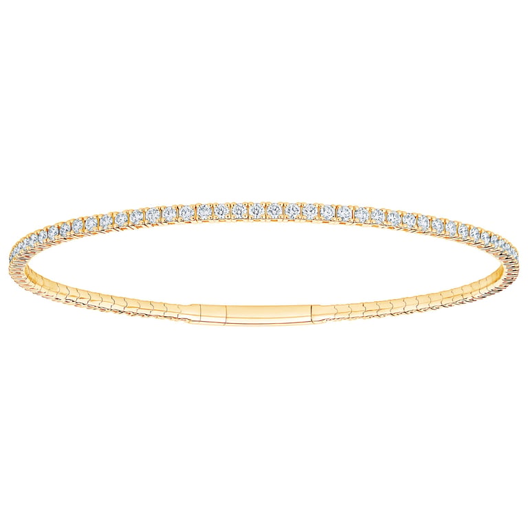14kt White Gold VS2 G Color 2.00 CTW Round Diamond Bangle Bracelet