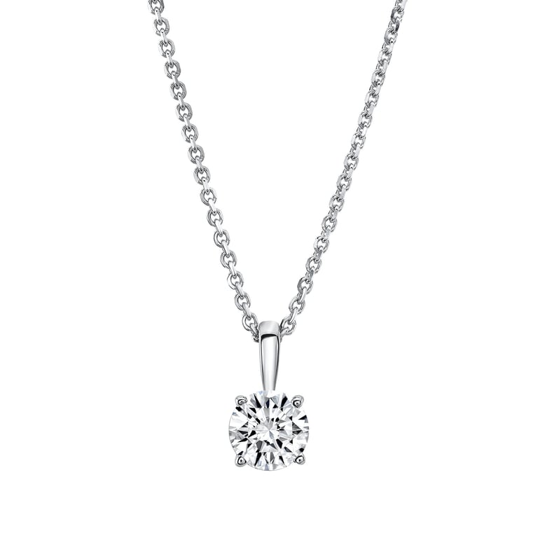 14KT White Gold VS2 I 0.50CT Round Diamond Solitaire Pendant