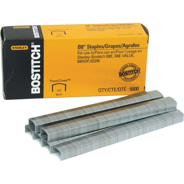 Bostitch PowerCrown Premium Staples, 1/4" Leg Length, 5,000 Count (STCRP21151/4)