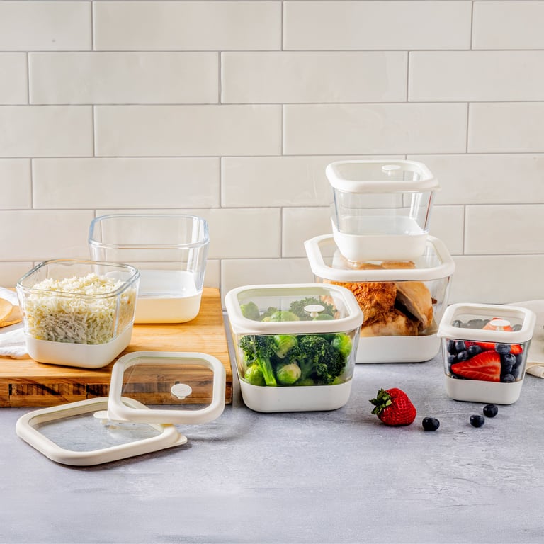 Trudeau 12-Piece Clever Seal Glass Airtight Food Storage Set