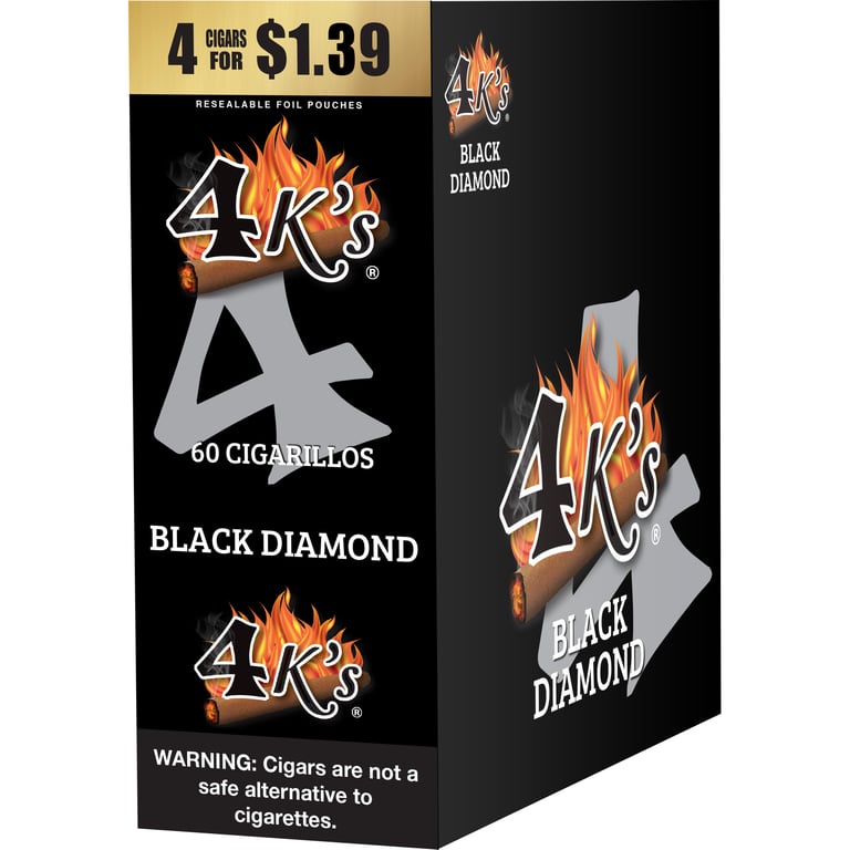 4K's Cigarillos Black Diamond 15/4ct Pouches $1.39 Per Pouch