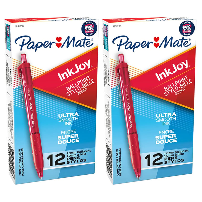 Paper Mate InkJoy 300RT Retractable Ballpoint Pen, Red, 24-Count