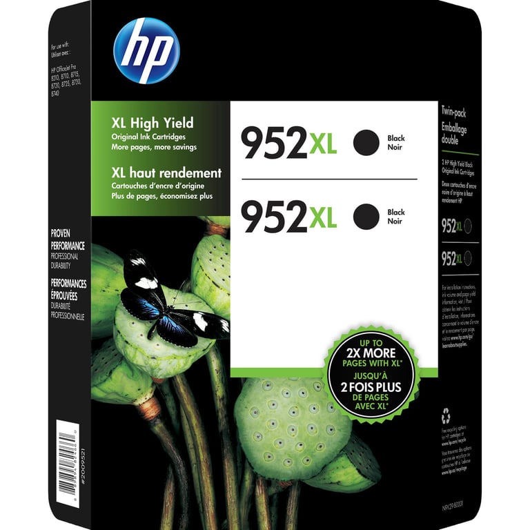 HP 952XL High Capacity Black 2 Pack