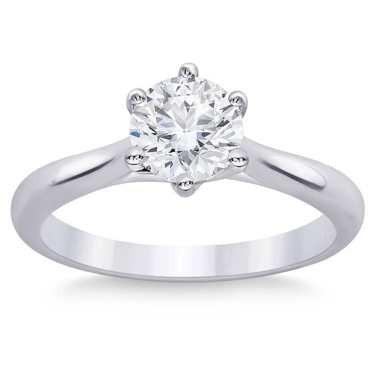 Platinum VS2 I 1.00 CT Round Diamond Solitaire Ring