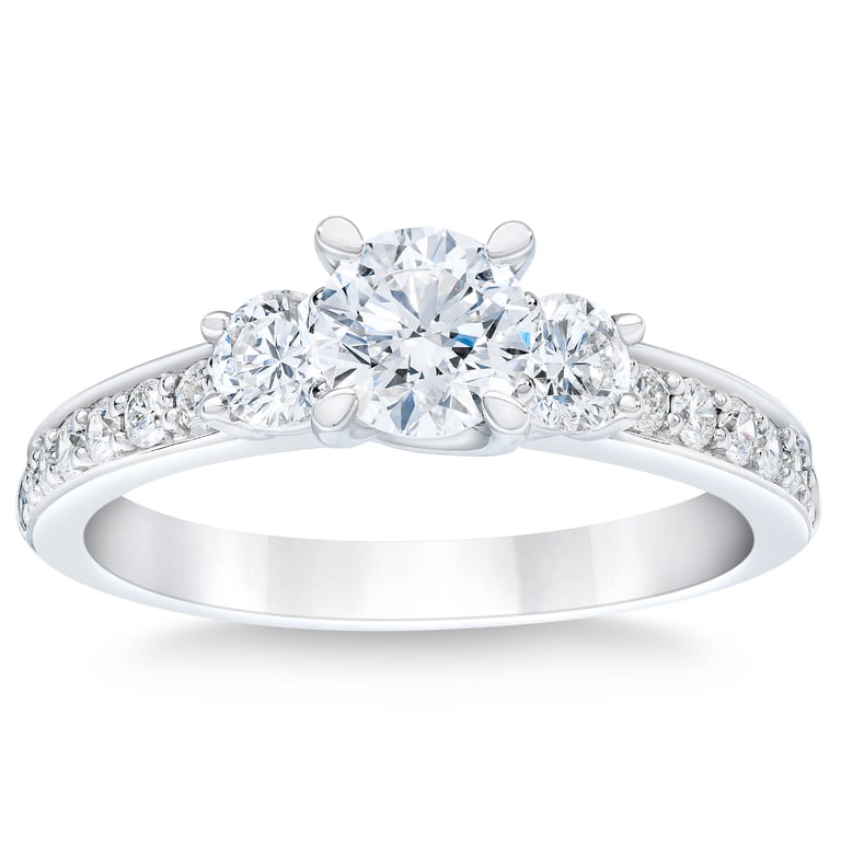 Platinum VS2 I 1.40 ctw Round Diamond Ring (0.70 ct Center)