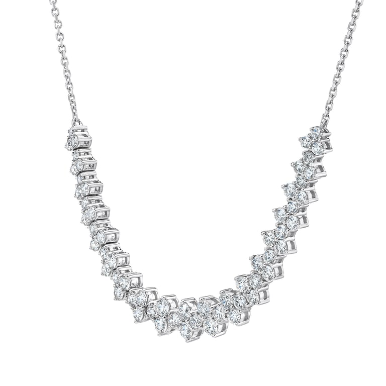 14KT White Gold VS2 I Color 3.00 CTW Round Diamond Necklace