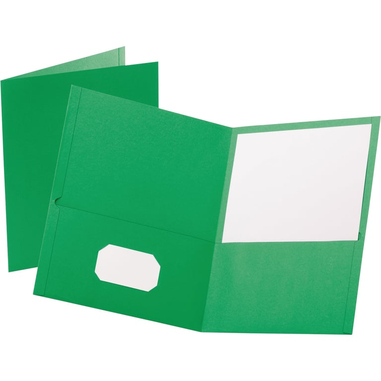 Oxford 25-Count Twin Pocket Portfolio OXF57503, Light Green