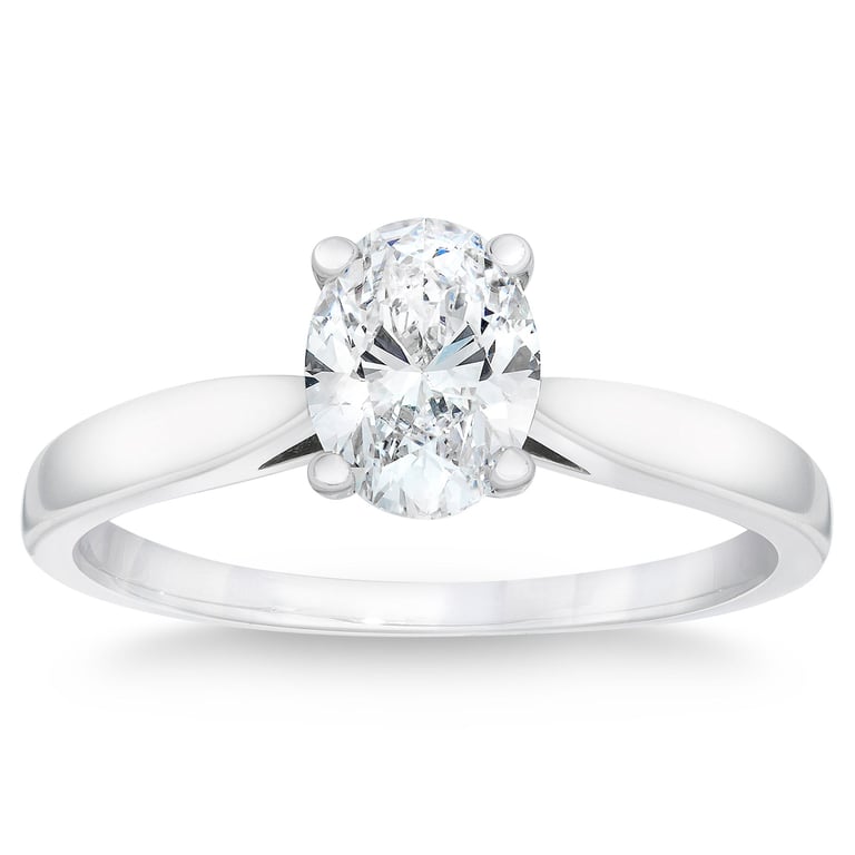 1.50ct Oval Diamond Platinum Solitaire Ring, VS2, "I" Color