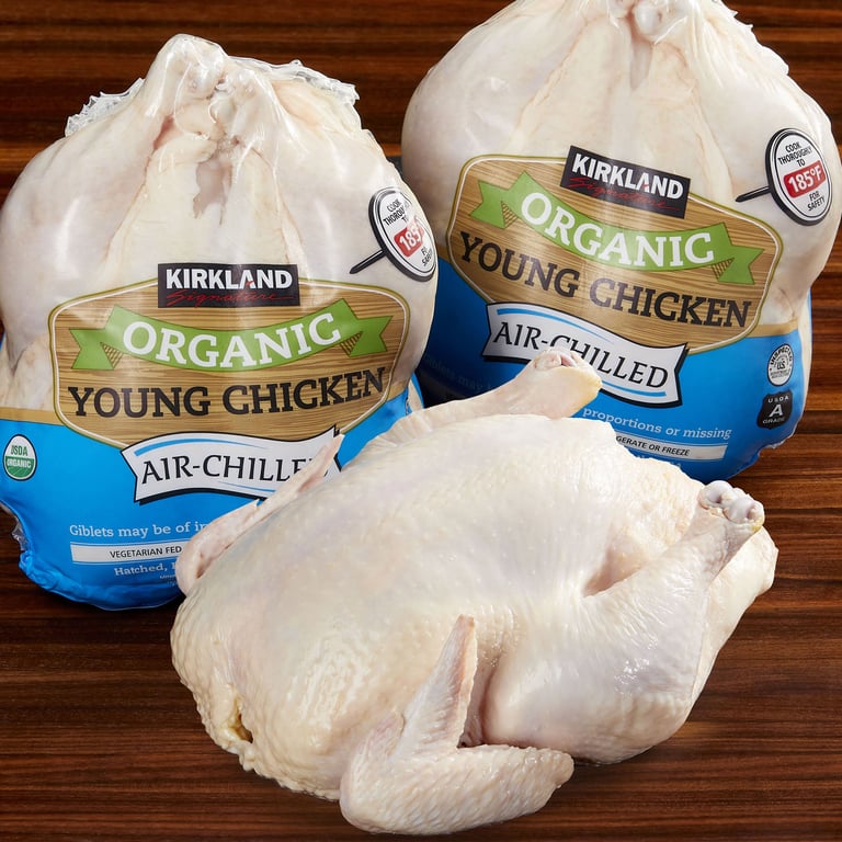 Fresh Organic Chicken Whole Bagged Fryers per lb