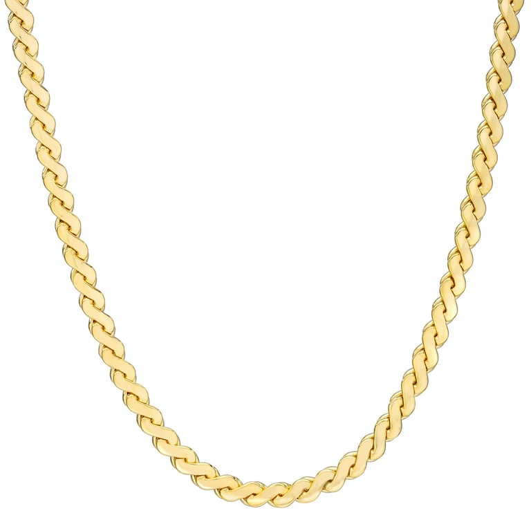 14kt Yellow Gold Serpentine Necklace 18"