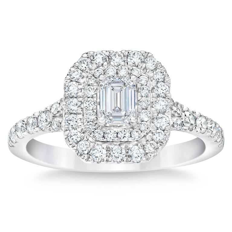 14kt White Gold VS2 I 1.00ctw Emerald Cut Diamond Ring