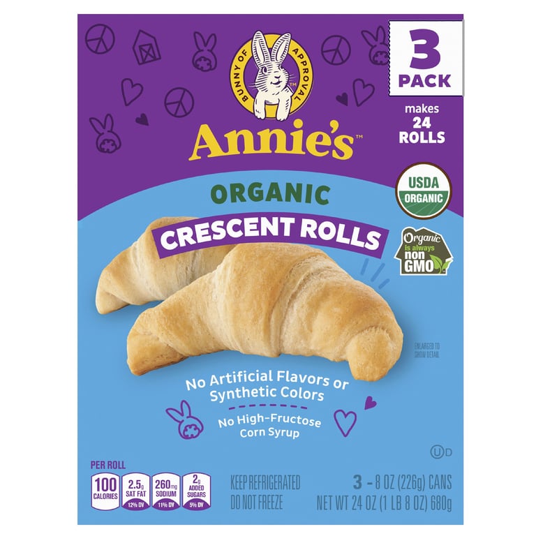 Annie's Organic Crescent Rolls, 3-Pack, 24 Rolls, 24 oz