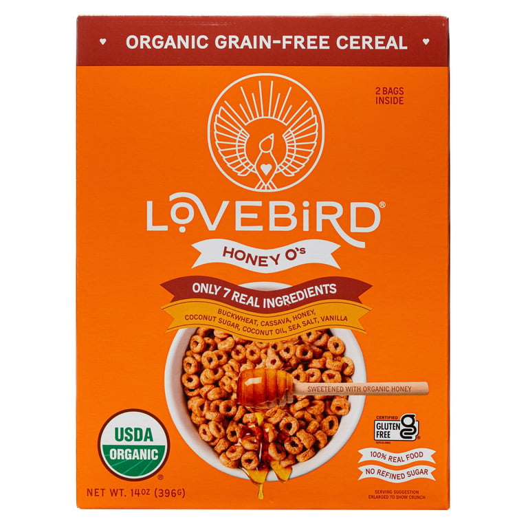Lovebird Organic Grain Free Honey O's Cereal 2/7 oz