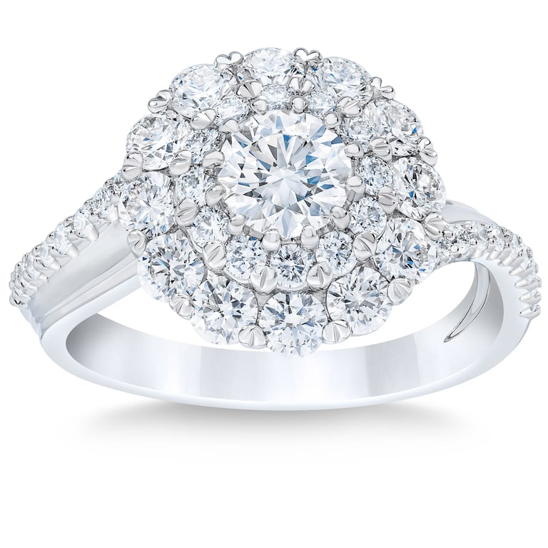 Platinum VS2 I 2.10 CTW Round Diamond Ring (0.70 CT Center)
