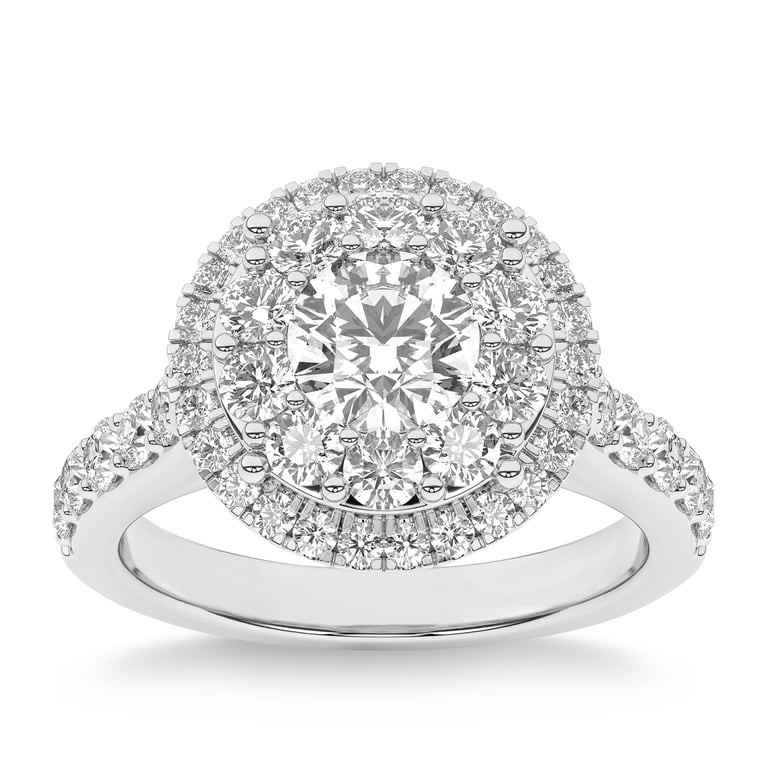 Platinum VS2 I 2.50ctw Round Diamond Ring (1.00ct Center)