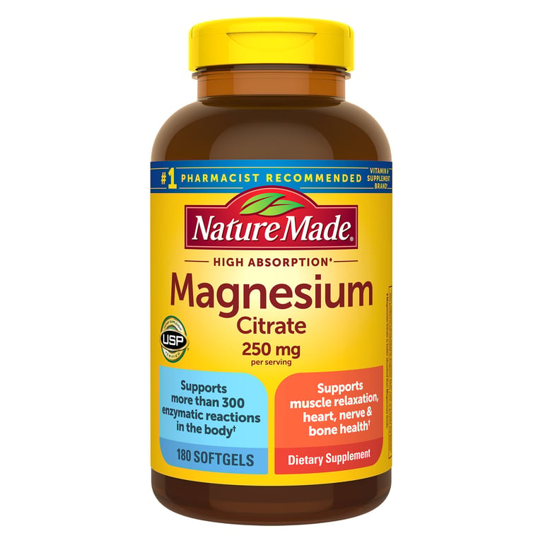 Nature Made Magnesium Citrate 250mg, 180 Softgels